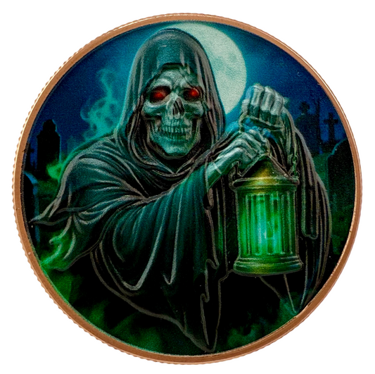 2026 Rogue Island Mint Don't Fear the Reaper HR Colorized Proof 1 oz Copper
