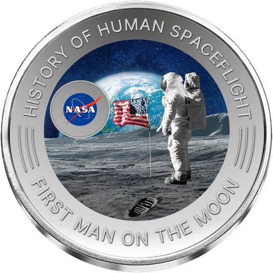 2025 Ghana First Man on the Moon 1 oz Titanium Coin Astronaut Box/COA