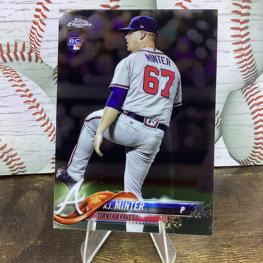 2018 Topps Chrome A.J. Minter #180 (RC) Atlanta Braves