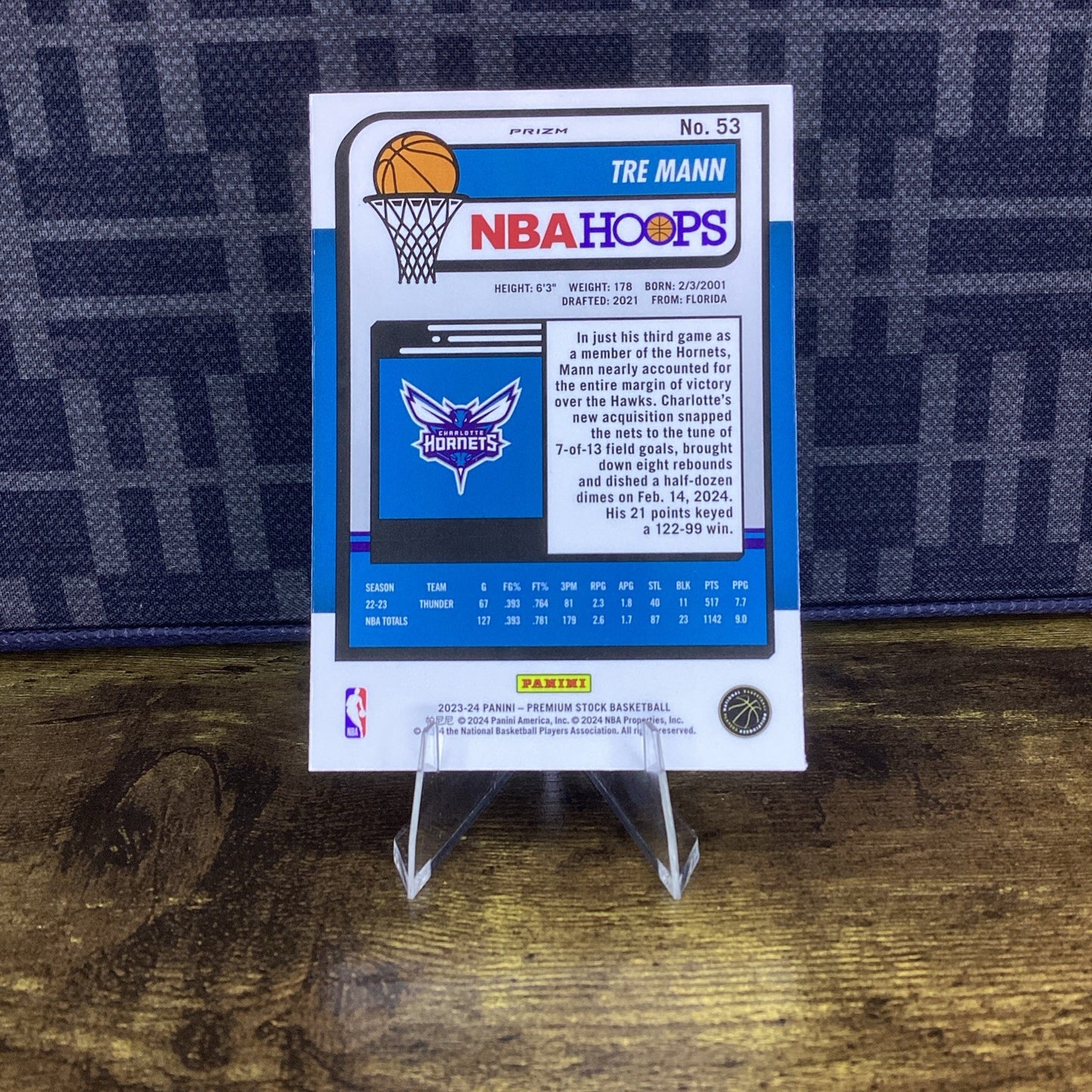 Tre Mann 2023-24 NBA Hoops Premium Stock Ice Prizm #53 Hornets
