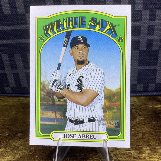 Jose Abreu 2021 Topps Heritage Baseball Base Card #144 Chicago White Sox MLB