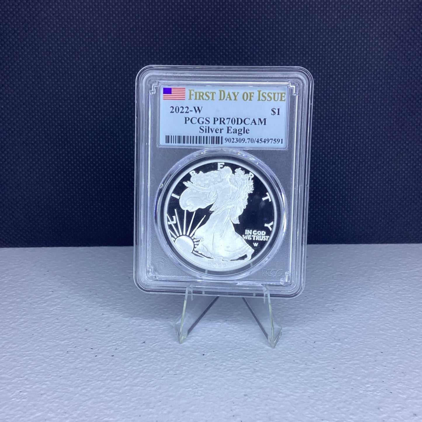 2022-W Proof American Silver Eagle Coin PCGS PR70 DCAM Type 2 First Day Of Issue