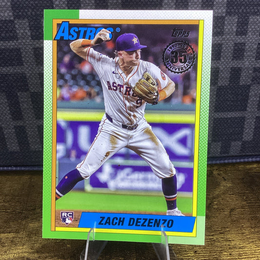 2025 Topps Series 1 Zach Dezenzo #T90-92 1990 Topps Pink Parallel RC Astros