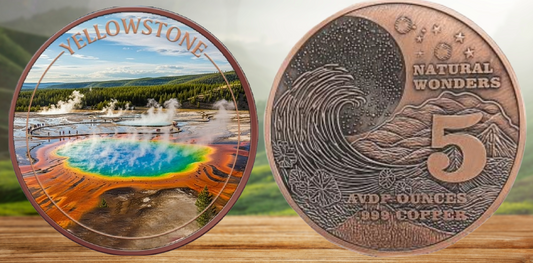 5oz Yellowstone Colorized Copper in Capsule, Mintage 5000