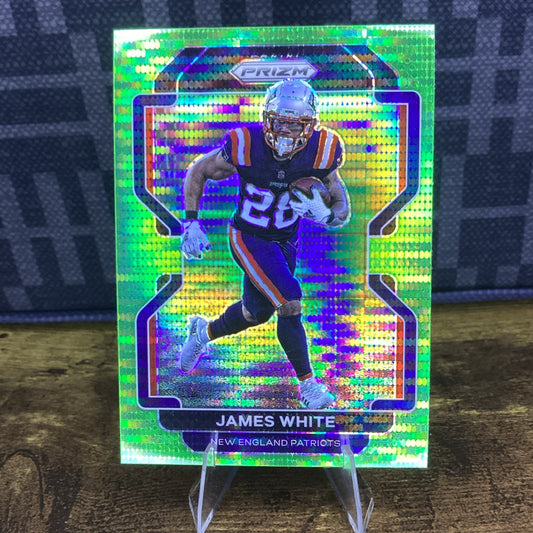 JAMES WHITE 2021 Panini Prizm GREEN PULSAR #98 PATRIOTS