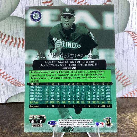 1999 Fleer Flair Showcase Power Row 3 Alex Rodriguez HOLO REFRACTOR Mariners