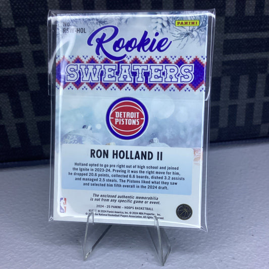 2024-2025 NBA Hoops Ron Holland II Rookie Sweaters #RSW-HOL RC MEM Pistons