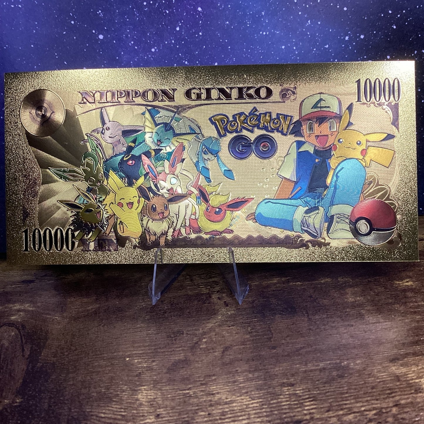 24K Gold-Plated Foil Note Currency Bill Paper Money Novelty POKEMON  MEOWTH