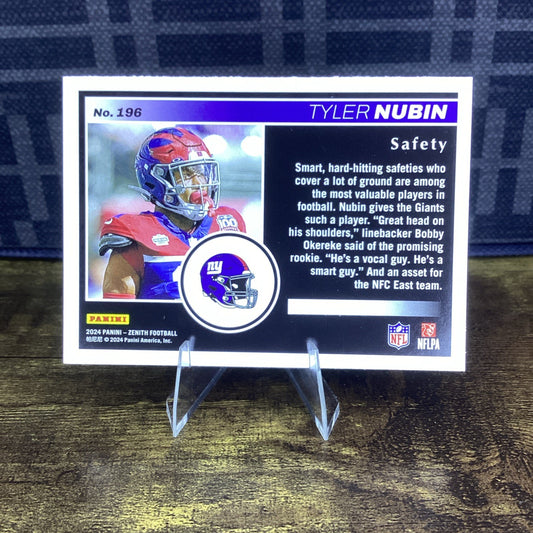 2024 Panini Zenith #196 Tyler Nubin No Huddle Red RC New York Giants