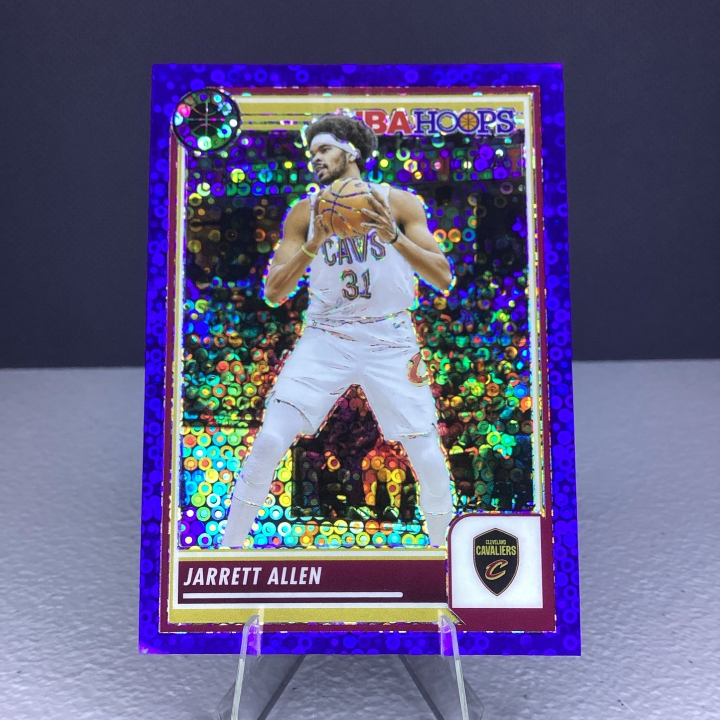 2023-2024 Jarret Allen NBA Hoops Premium Stock Blue Disco Cavs 42/99