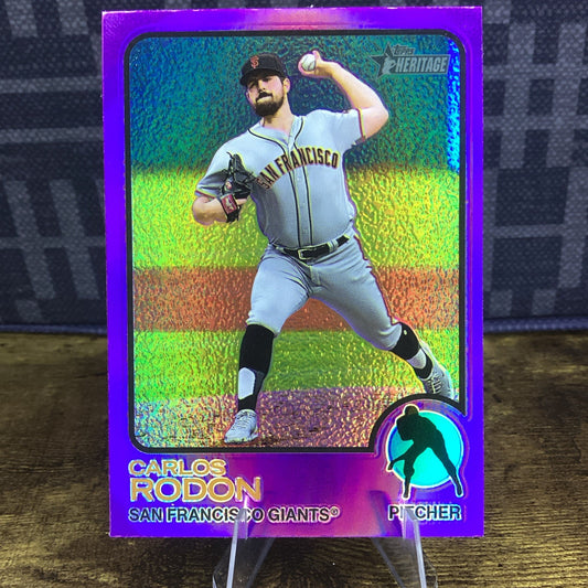 2022 Topps Heritage Purple Refractor Carlos Rodon #678 Giants