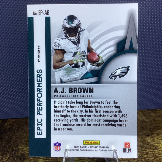 2023 Panini Mosaic #EP-AB A.J. Brown Epic Performers Silver Philadelphia Eagles