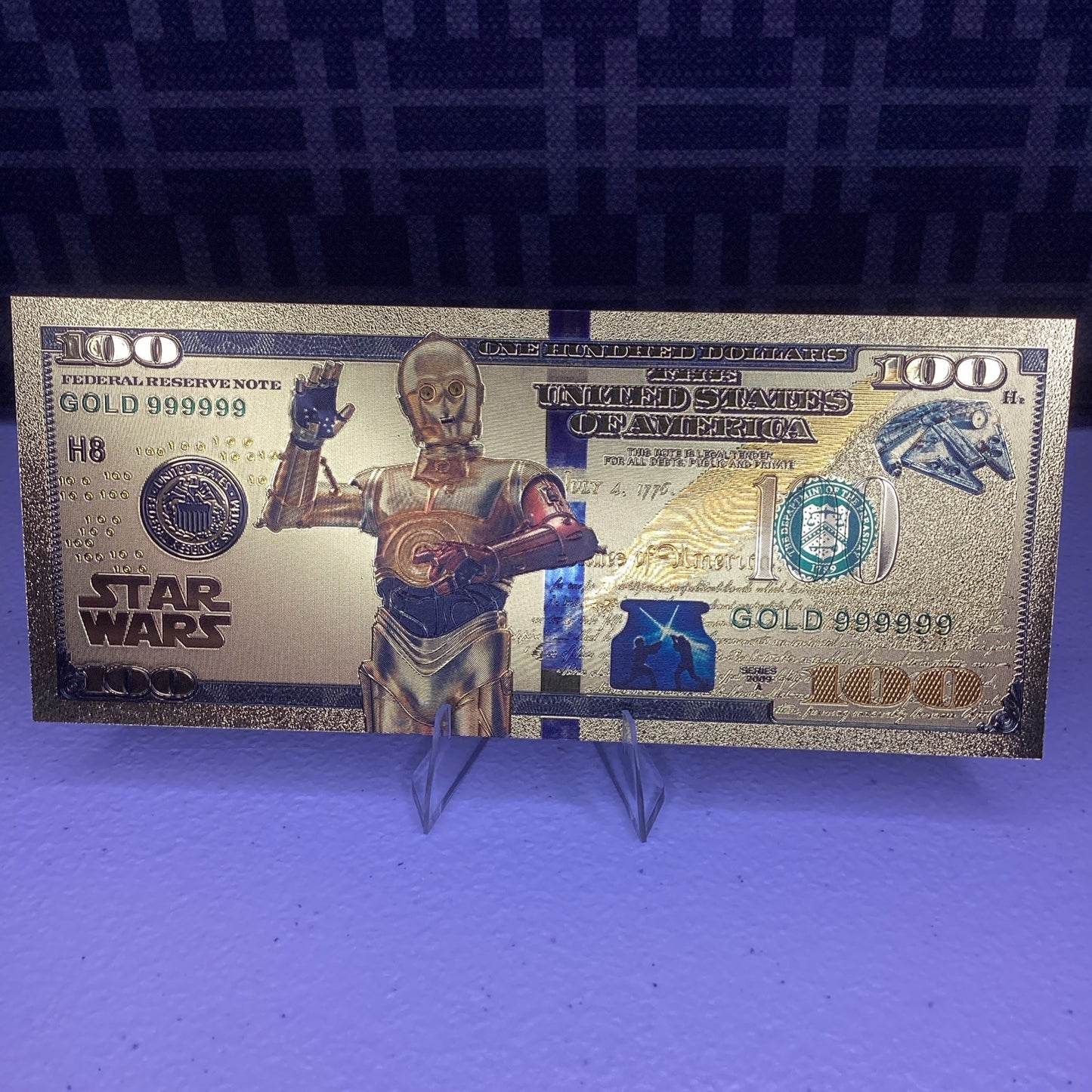 24k Gold Plated - C3P0 - Star Wars Banknote Novelty Collectible