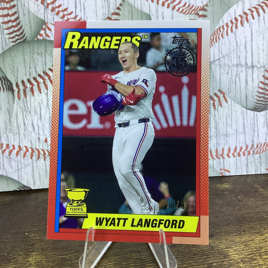 Wyatt Langford 2025 Topps Series 2 1990 (18/90) #90B2-35 Texas Rangers