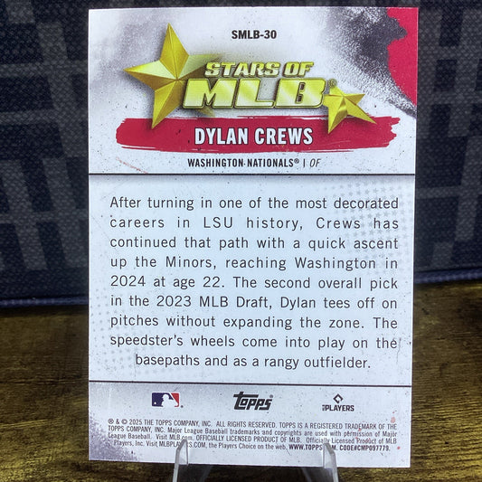 2025 Topps Baseball RC Stars Of MLB #SMLB-30  Dylan Crews National RC #SLMB-30