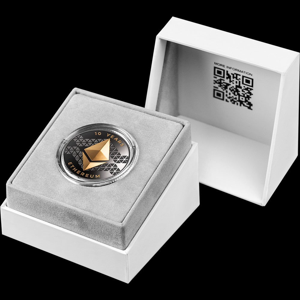 2025 United Crypto States Ethereum 1 oz Silver Coin 0.001 Ether QR Sealed In Box