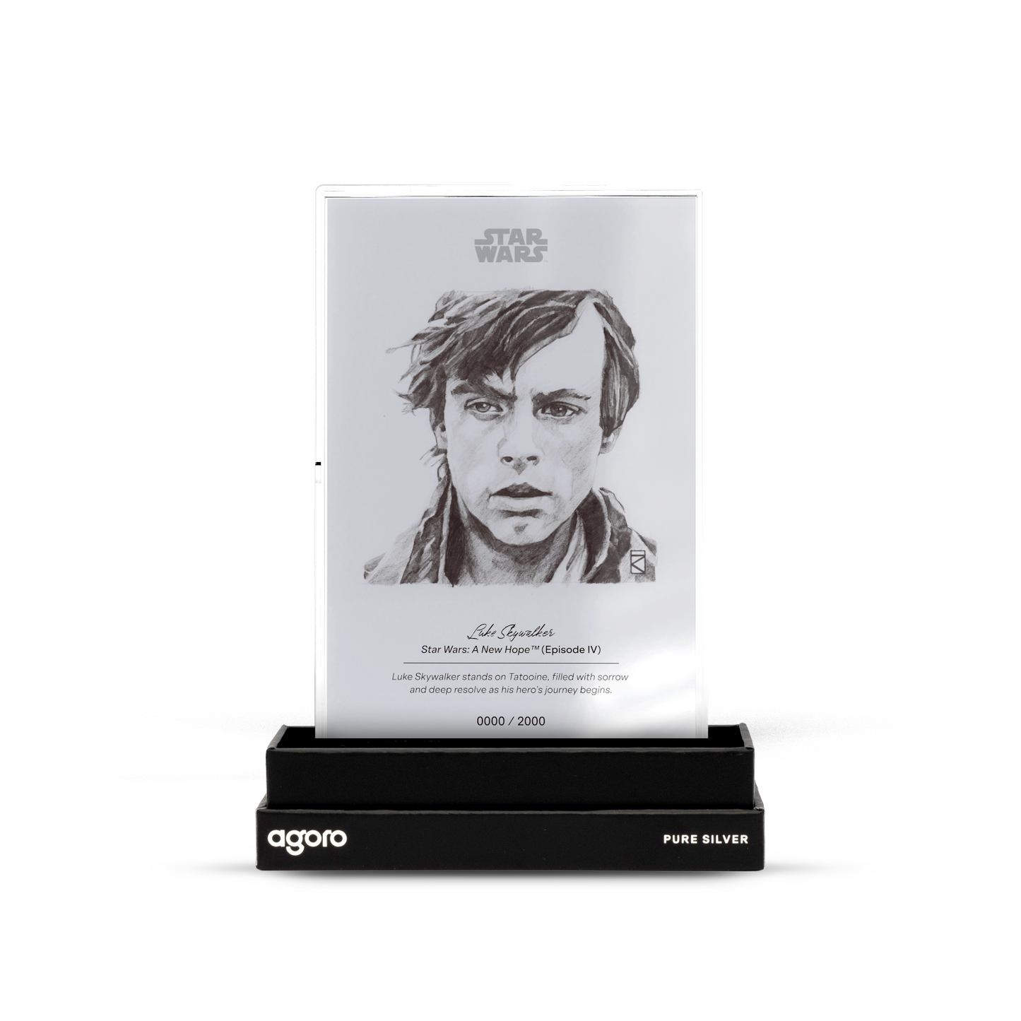 2026 Agoro Niue Star Wars™ Sketch Art - Luke Skywalker™ 5g .999 Silver Foil New