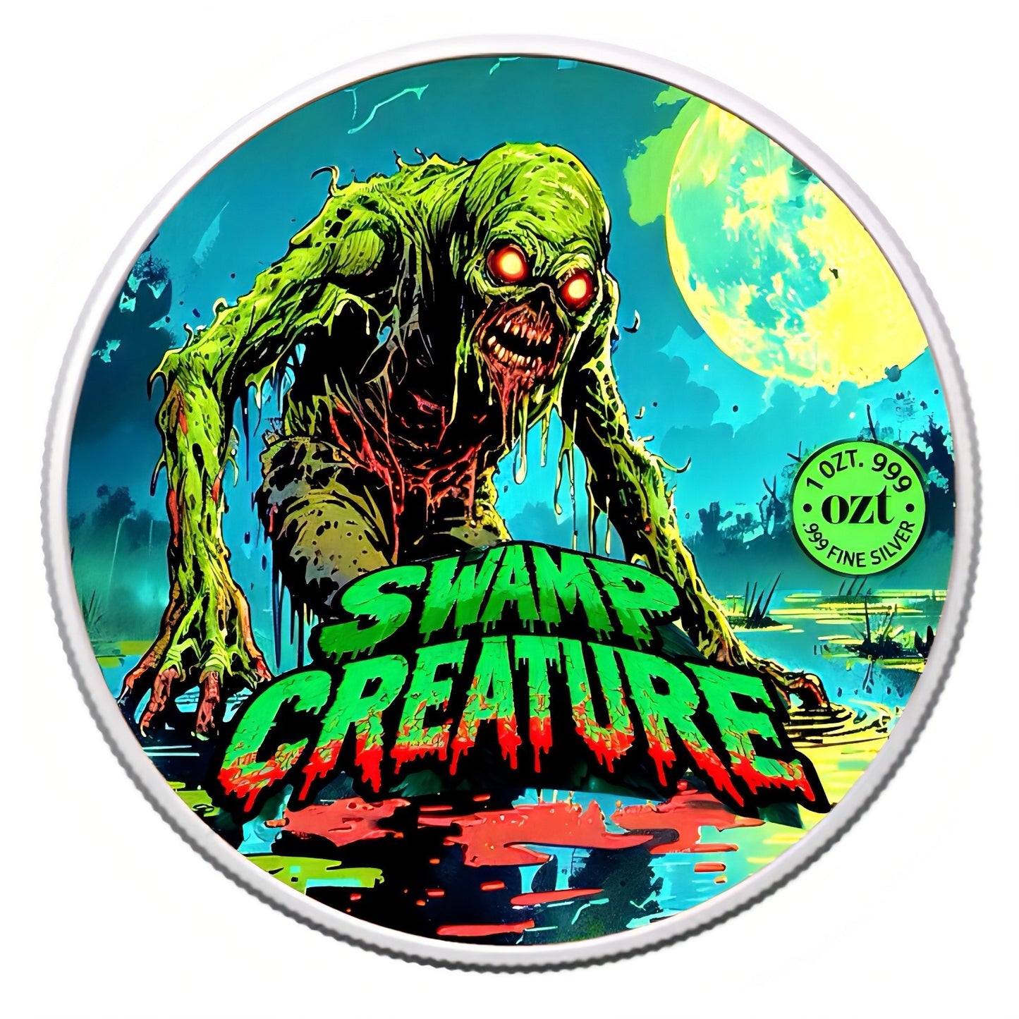 SWAMP CREATURE Classic Monsters 1 Oz Silver Round in Card  2025 LIMITED MINT 499