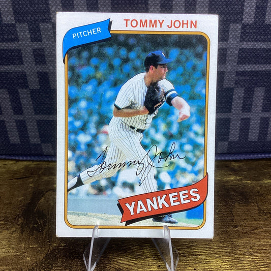 Tommy John 1980 Topps ML Baseball Trading Card # 609 NY Yankees