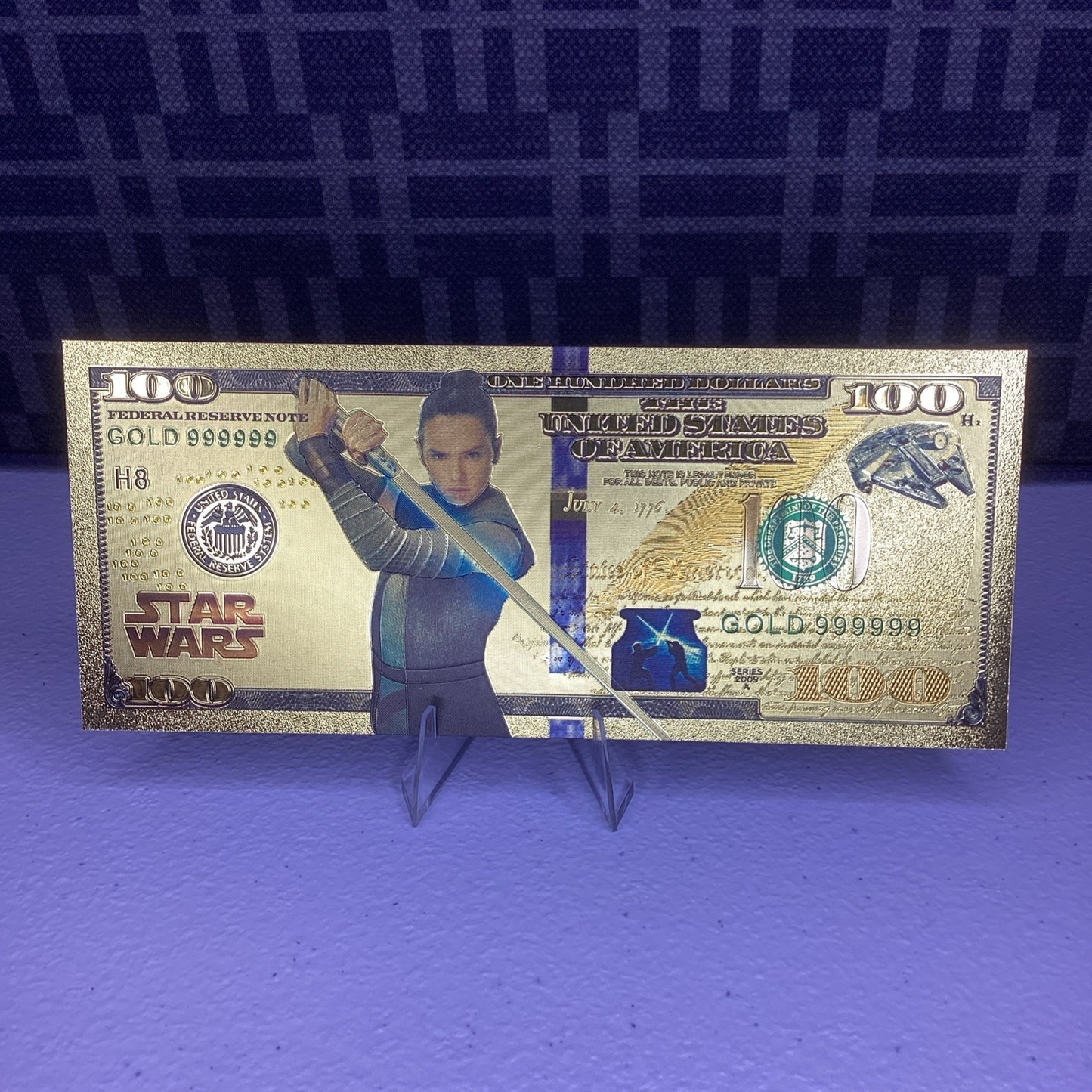 24k Gold Plated -  Rey - Star Wars Banknote Novelty Collectible