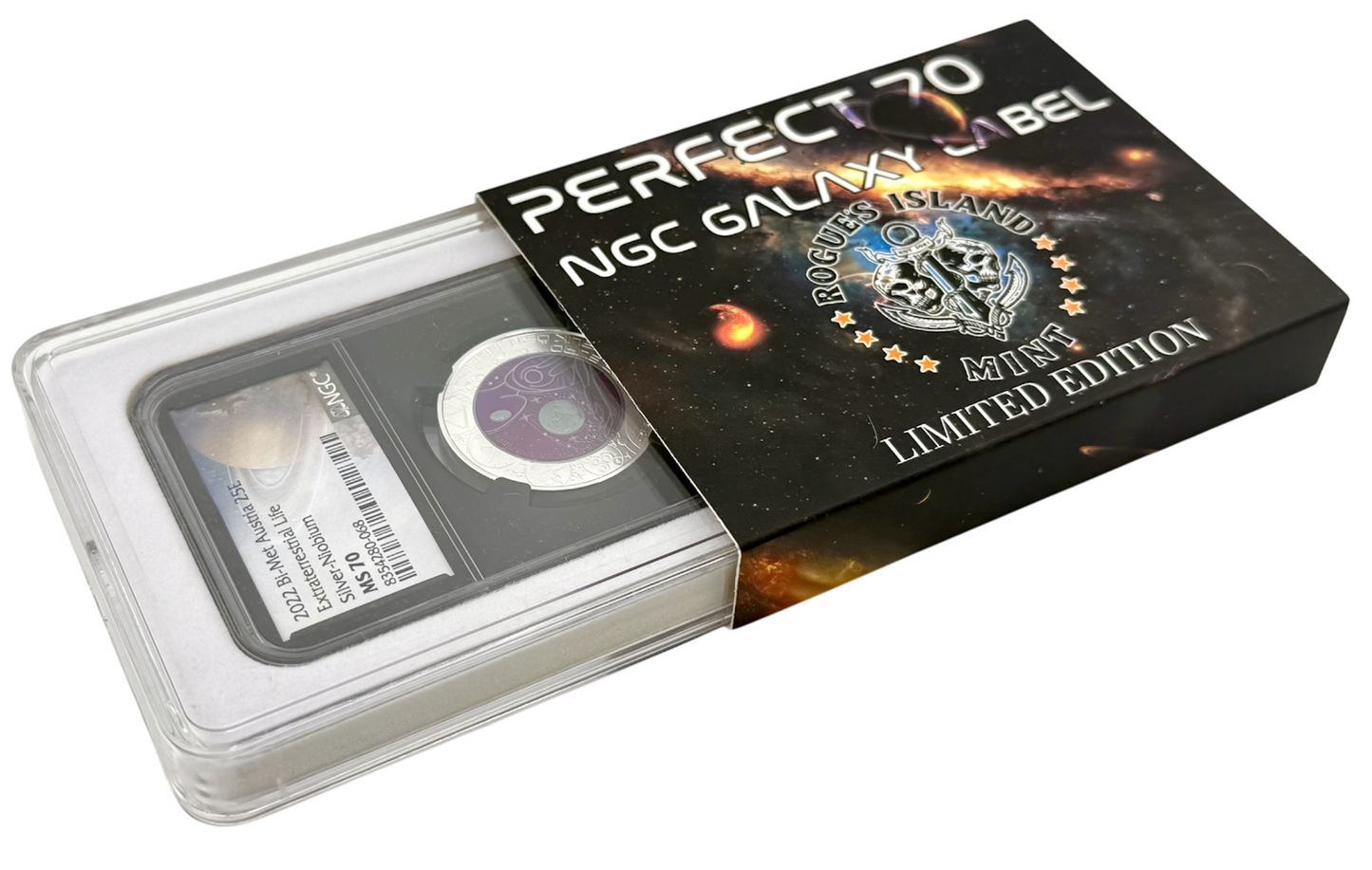 2022 Austria Extraterrestrial Life Silver & Niobium Coin NGC MS 70 Galaxy