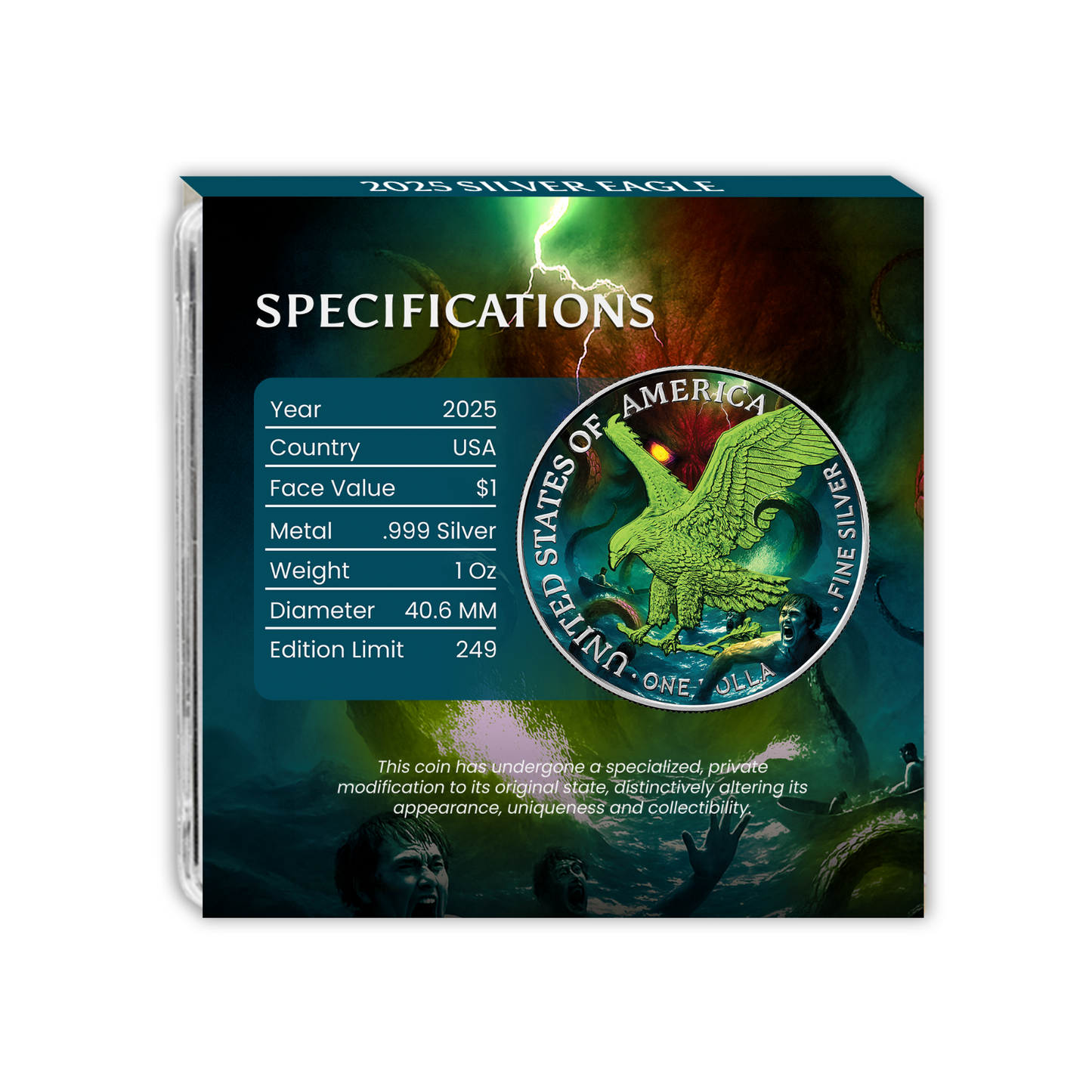 2025 U.S. Eagle Cthulhu Edition 1 oz Silver Coin /249