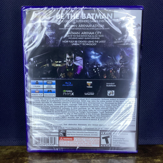 BATMAN: RETURN TO ARKHAM FOR SONY PLAYSTATION 4 PS4 BRAND NEW & FACTORY SEALED!