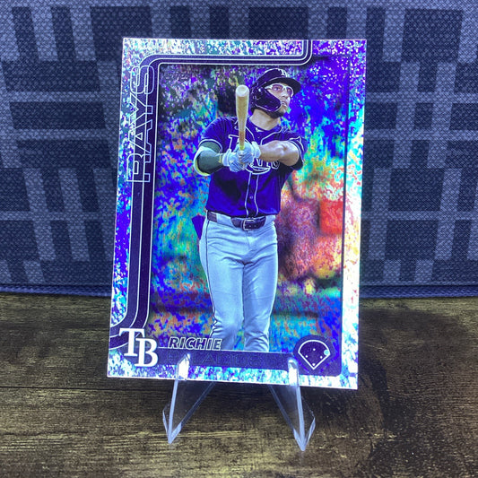 Richie Palacios Silver Holo Foil 2025 Topps Series 1 Card #124 Tampa Bay Rays