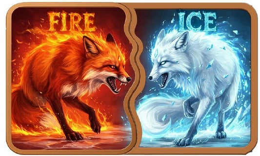 2026 Fire & Ice Fox Fusion Bar Colorized 2 x 5 oz .999 FIne Copper Medal Set