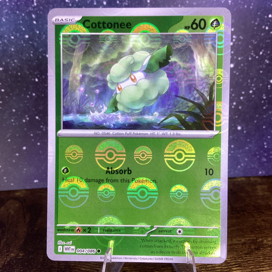 Pokemon Cards - Cottonee (Poke Ball Reverse Holo) 004/086 English White Flare