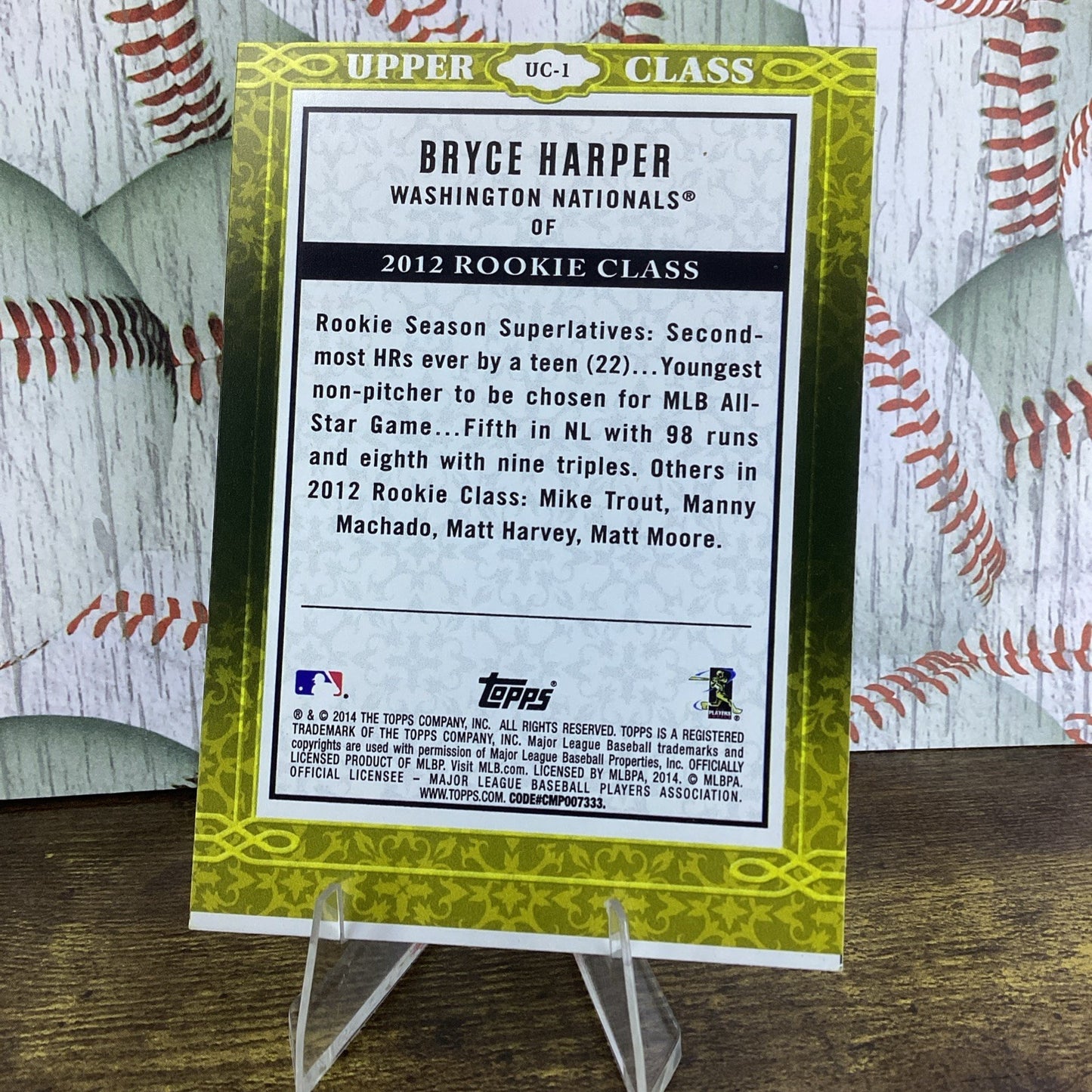 2014 Topps - Upper Class #UC-1 Bryce Harper Washington Nationals