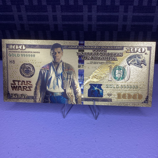 24k Gold Plated - FINN - Star Wars Banknote Novelty Collectible