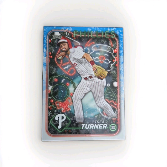 2024 Topps Holiday # H43 Trea Turner Santa Hat Variation Philadelphia Phillies