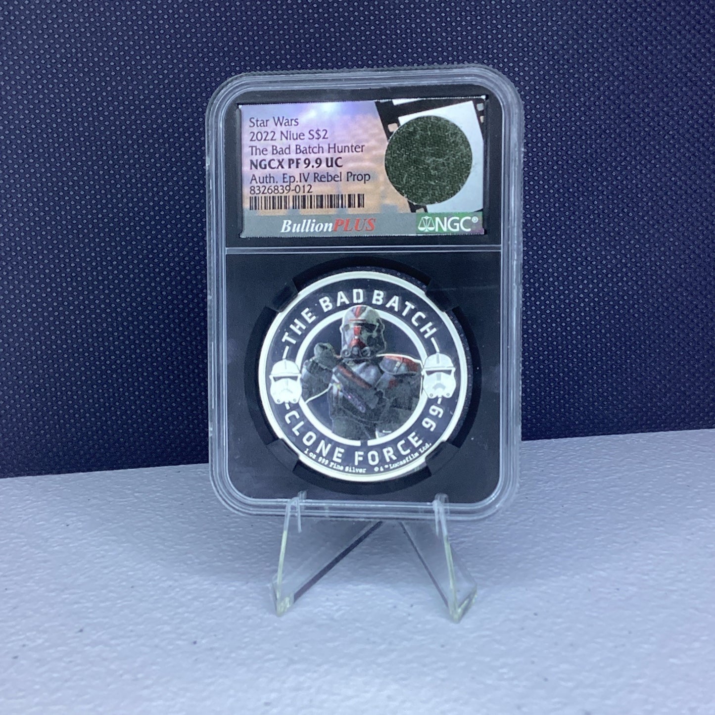 2022 NIUE $2 1oz Star Wars The Bad Batch Hunter NGC PF 9.9 UC + Rebel Prop