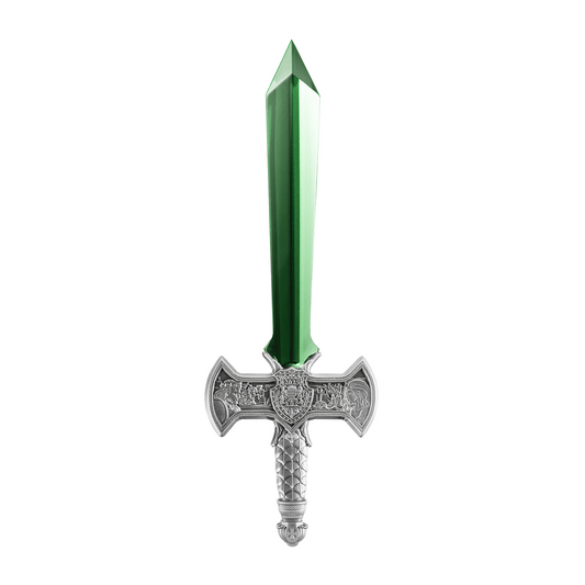 2025 Chad Excalibur Legend of King Arthur 1oz 999 Silver Coin Green Crystal