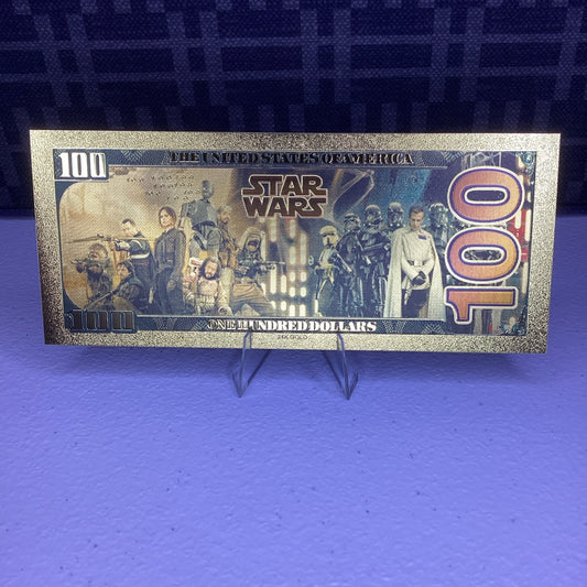 24k Gold Plated -  Rey - Star Wars Banknote Novelty Collectible