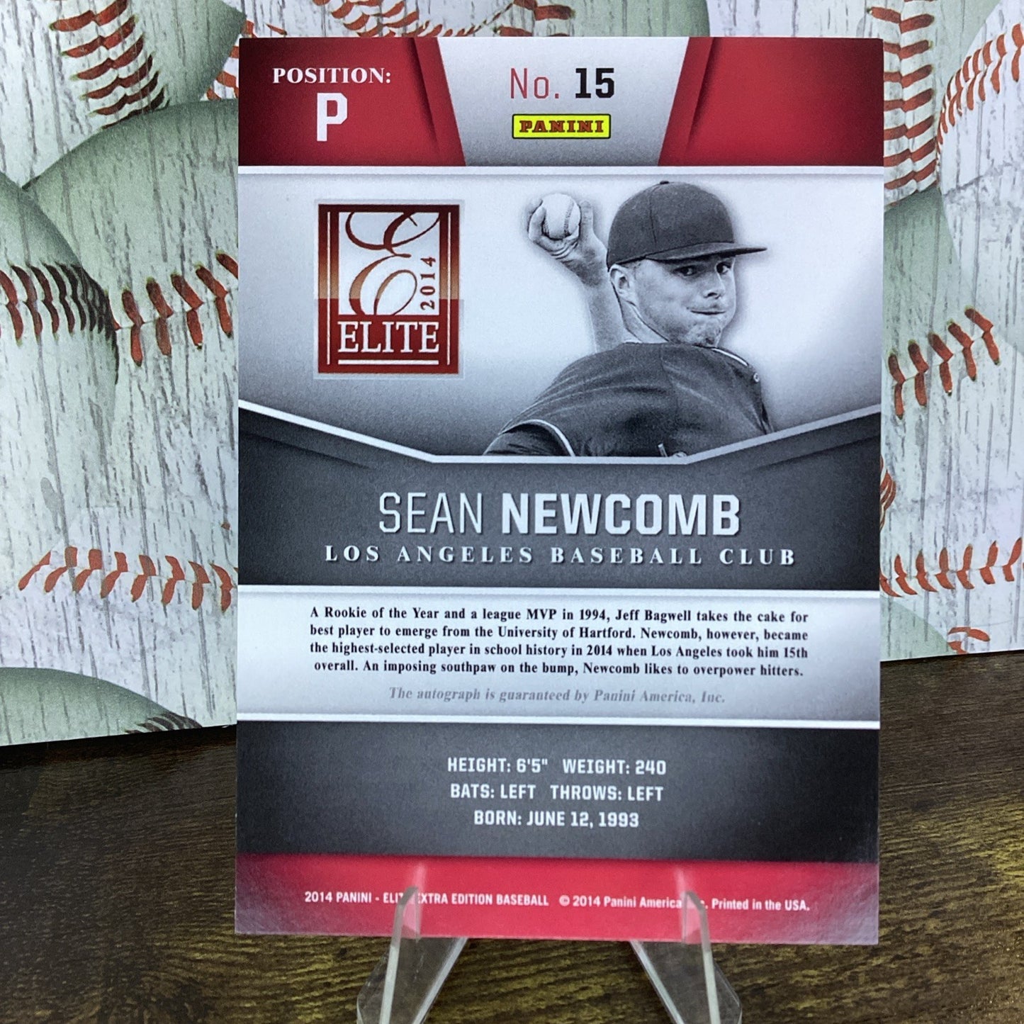 2014 Panini Elite Extra Edition - 15 SEAN NEWCOMB - Auto /399 Rookie NM
