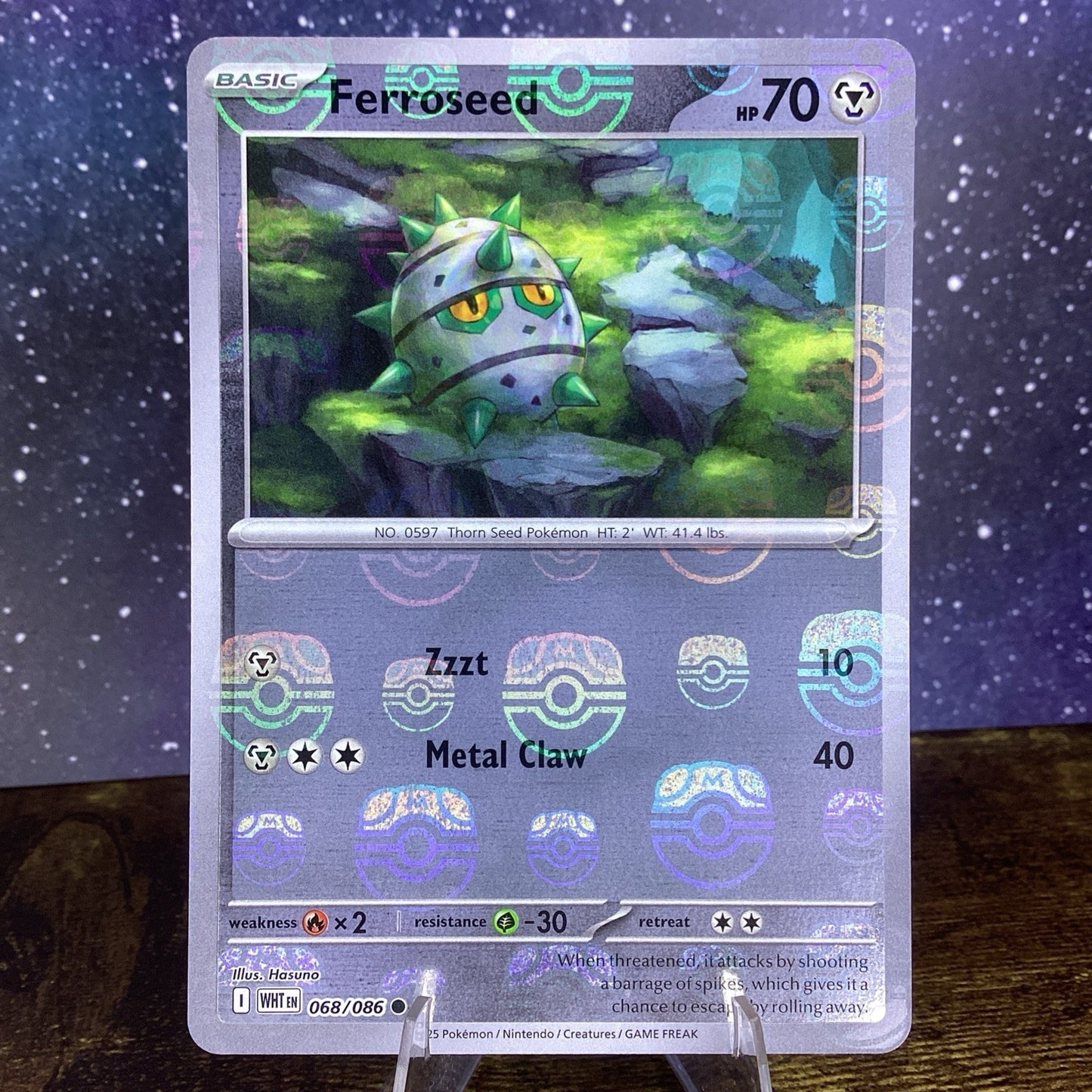 Ferroseed Master Ball 063/086 English Pokemon Card White Flare - NM