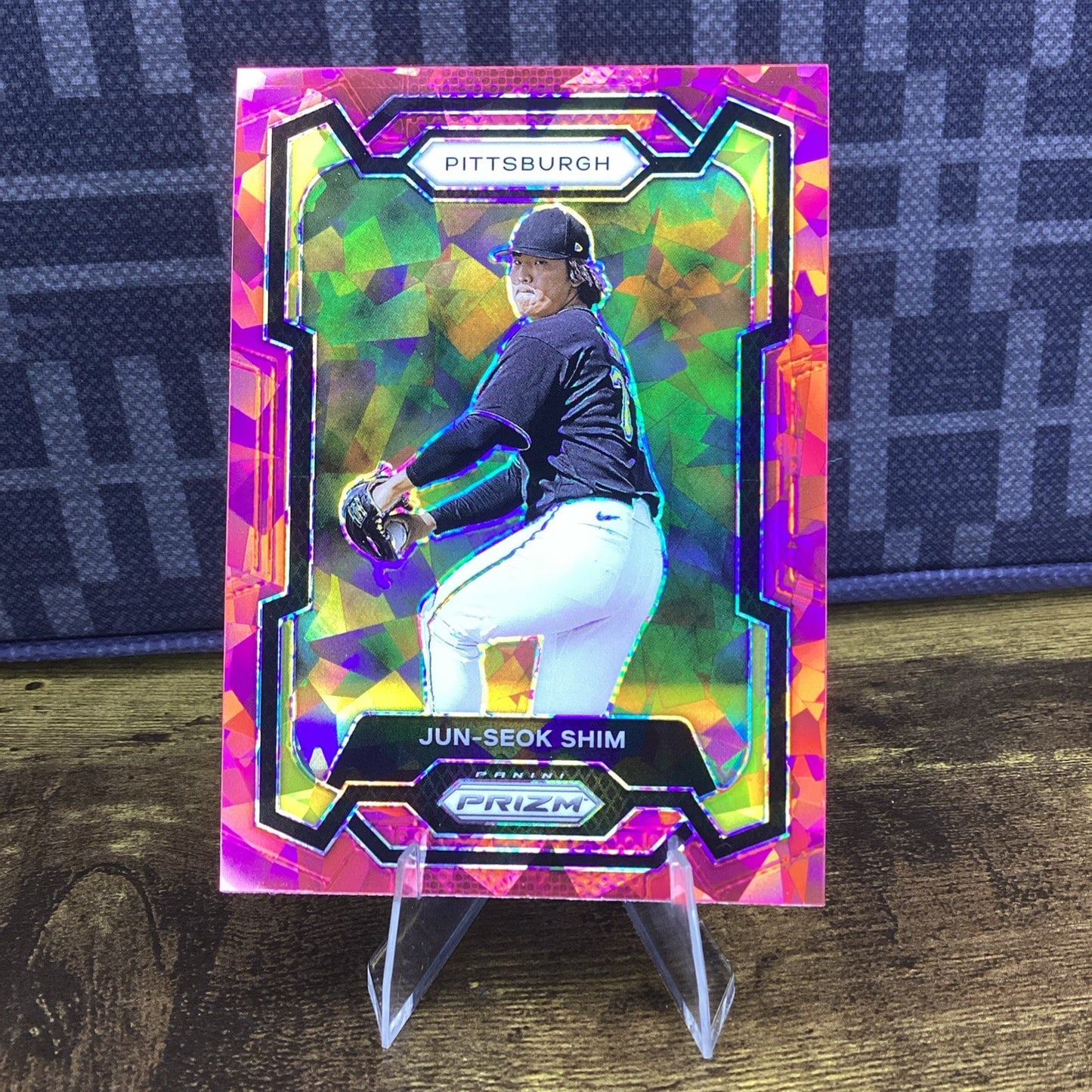 2024 Panini Prizm Red Ice Prizm #290 Jun-Seok Shim, Pittsburgh Pirates Prospect