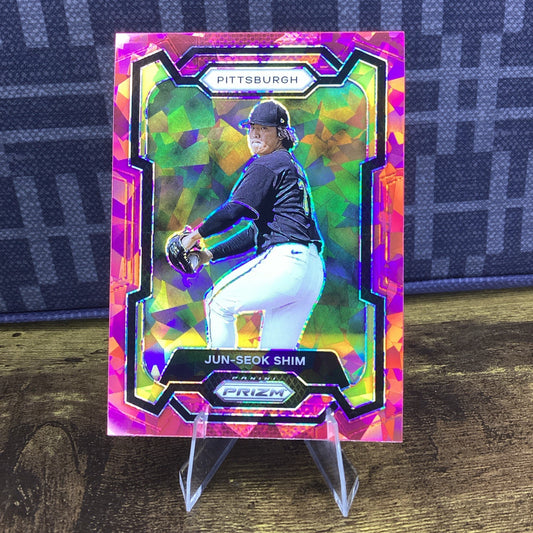2024 Panini Prizm Red Ice Prizm #290 Jun-Seok Shim, Pittsburgh Pirates Prospect