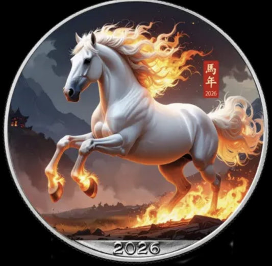 2026 U.S. Eagle Fire Horse Edition 1 oz Silver Coin