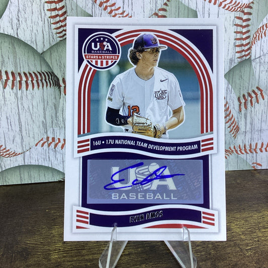 2024 Panini Stars and Stripes 16U/17U National Team Signatures Evan Amos Auto