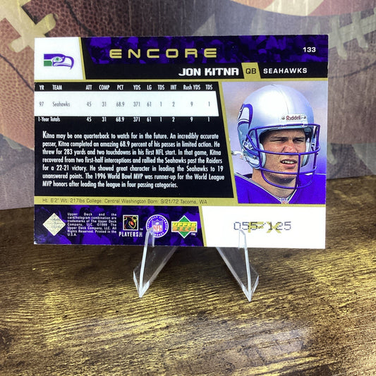 1998 Upper Deck Encore Jon Kitna Seattle Seahawks #133 Gold FX /125