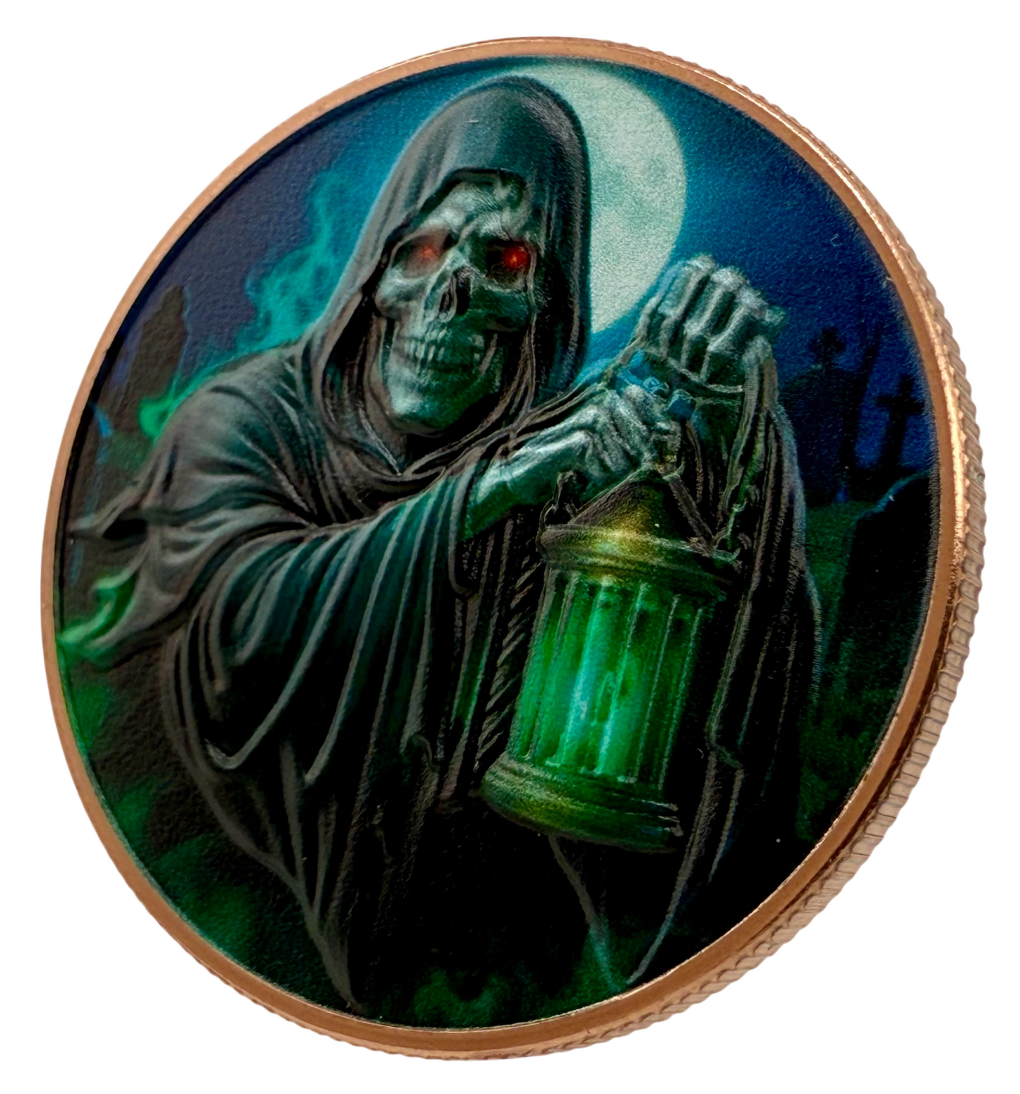 2026 Rogue Island Mint Don't Fear the Reaper HR Colorized Proof 1 oz Copper