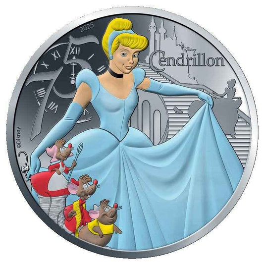 FRANCE 2025 DISNEY  animated classics CINDERELLA 10€ 22.2G ilver Coin SUP