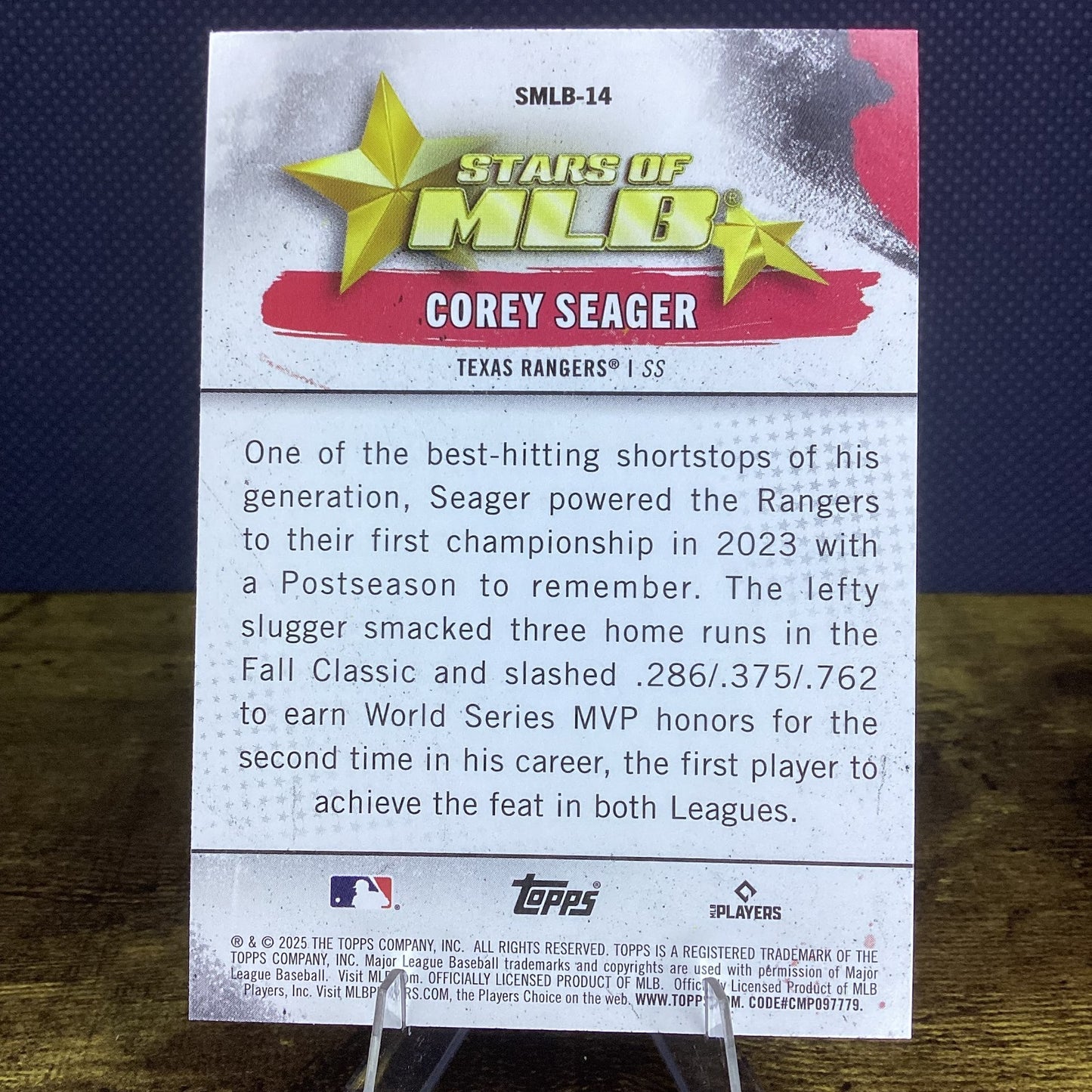 2025 Topps Series One Stars of MLB Corey Seager Insert