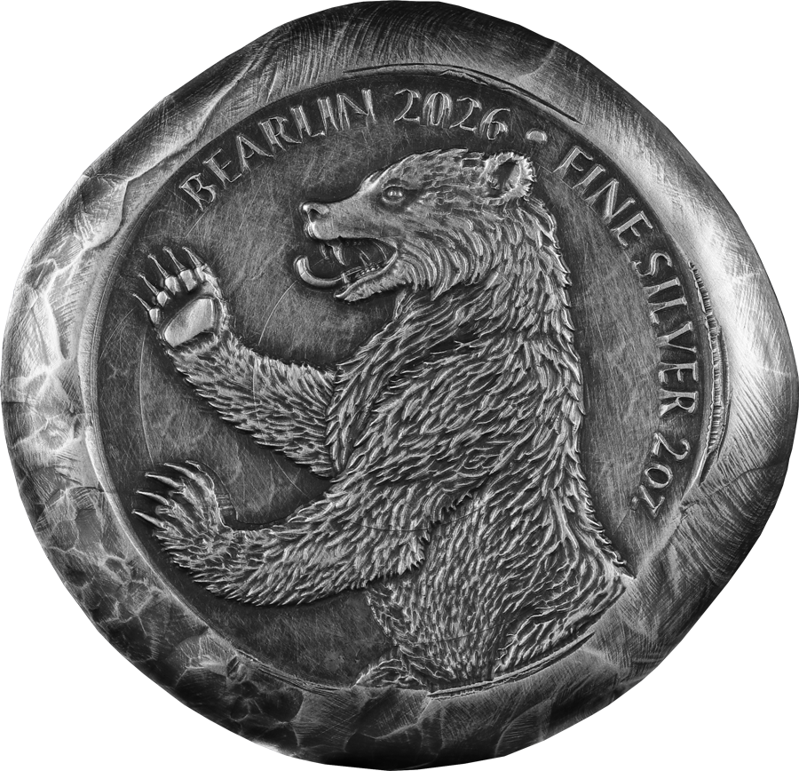 2026 Germania Bearlin 2 oz Silver Cast Round .999 Mintage 500 Sealed W/COA