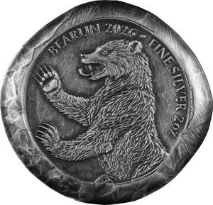 2026 Germania Bearlin 2 oz Silver Cast Round .999 Mintage 500 Sealed W/COA