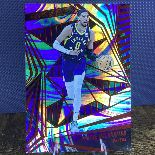 2023-24 Panini Revolution Basketball Tyrese Haliburton Red Swirl #’d/199 SP