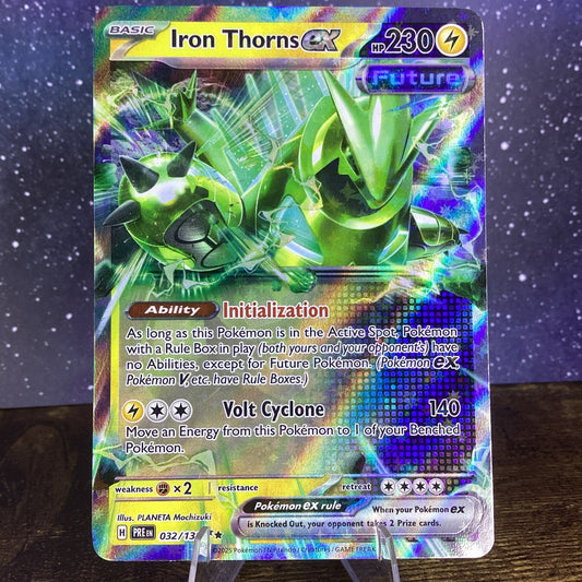 Pokemon TCG SV Prismatic Evolutions Iron Thorns EX Double Rare Card 032/131